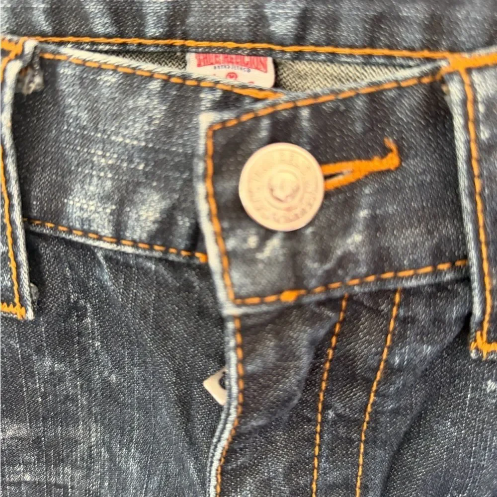 True Religion Faded Blue Distressed Jeans
